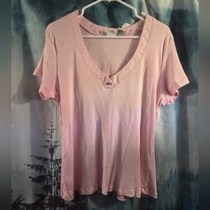 Extra Touch Pink Short Sleeve Tee